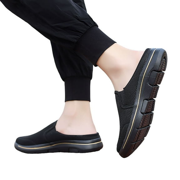 IUJSOY Mens Clogs Slip on Mesh Walking Shoes Lightweight Sneakers Comfortable Summer Outdoor Shoes