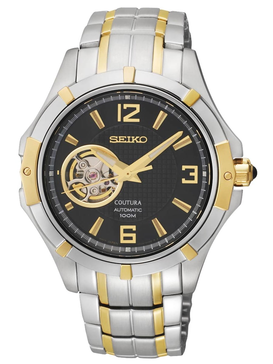 Seiko - Seiko Men's SRP318 Coutura Semi Skeleton Black Dial Two Tone ...