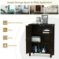 thumbnail image 3 of Resenkos 2-Door Bathroom Floor Storage Cabinet Space Saver Organizer-Brown, Bathroom Cabinets for Entryway Storage, Home Office Furniture, 3 of 9