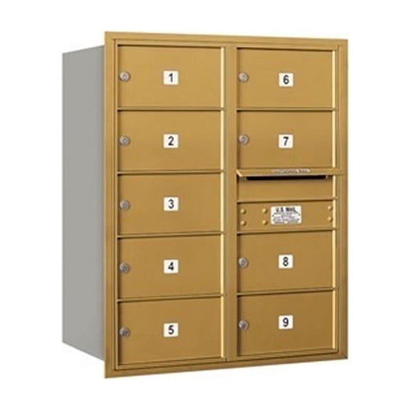 Salsbury 3710D-09GRP 4C Horizontal Mailbox 10 Door High Unit - 37.50 Inches - Double C