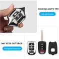 thumbnail image 4 of Key Fob Cover Compatible with Honda Accord Civic CR-V Crosstour HR-V LX 2013-2022 Keychain Case Holder Protector,2-silver, 4 of 6