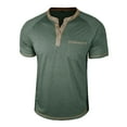 thumbnail image 5 of Horkkom Mens Shirts Button V Neck Short Sleeve Shirts Summer Workout Loose Casual Shirts S, 5 of 7