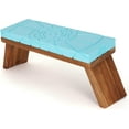 thumbnail image 2 of Teak Meditation Bench - Meditation Seat - Meditation Stool - Kneeling Meditation Chair - Portable Folding Meditation Bench - Seiza Yoga Meditation Bench - Prayer Bench (Teal Green/Teak), 2 of 2