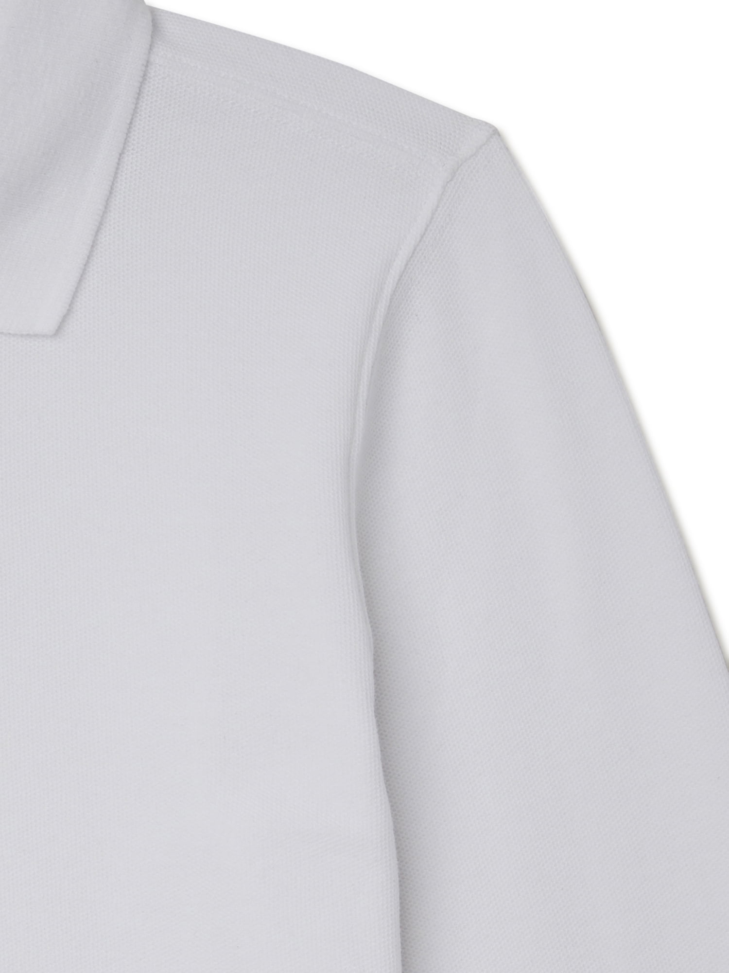 Wonder Nation Boys School Uniform Long Sleeve Pique Polo Shirt, 4-Pack, Sizes 4-18