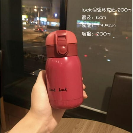 

200Ml Mini Thermos Bottle Portable Travel Water Bottle Good Luck Insulated Cup Gift Kids Stainless Steel Thermal Water Bottle