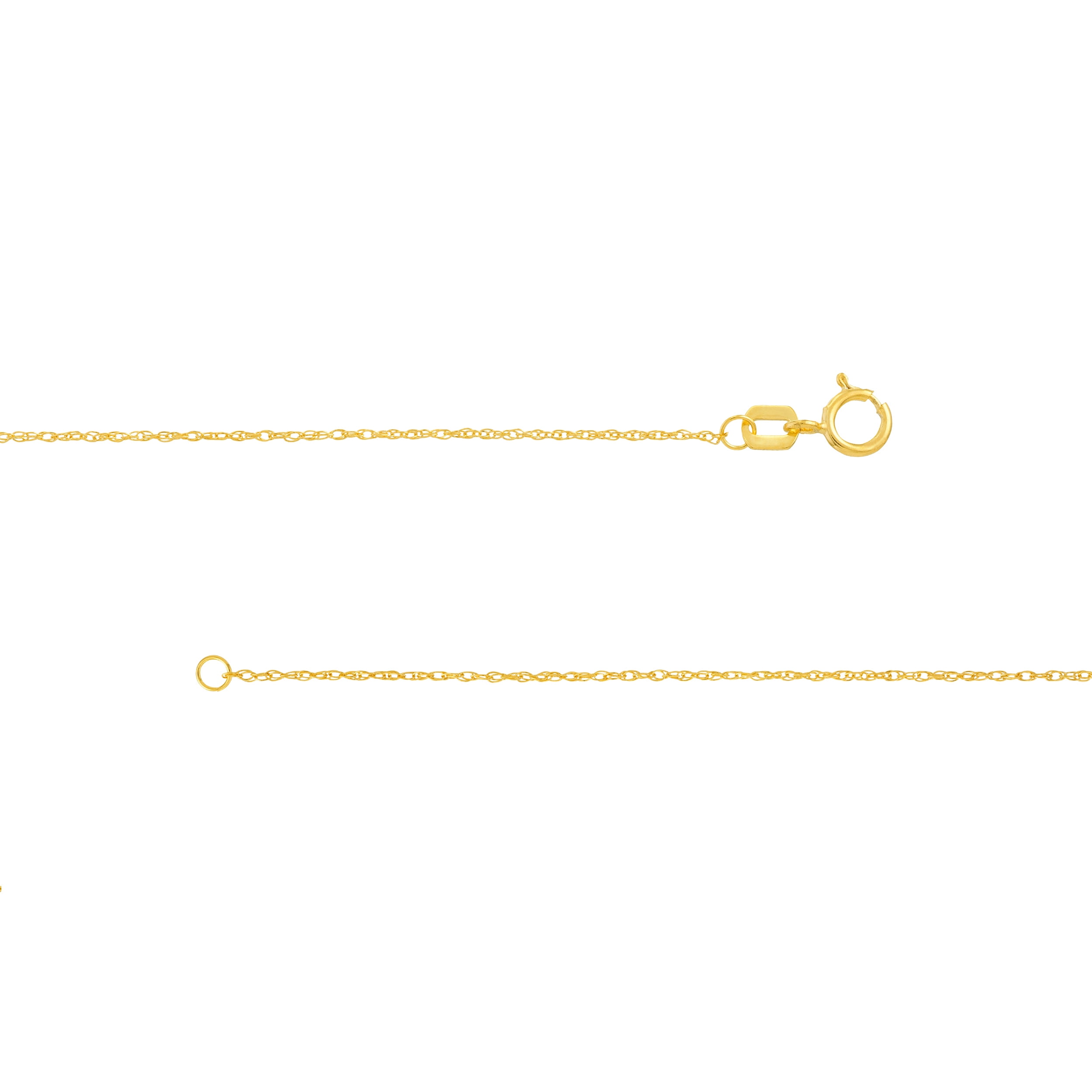 10K Yellow Gold 18" 0.80mm Replacement Rope Chain Necklace w/ 5mm Spring Ring - Women