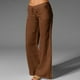 thumbnail image 1 of Pantalones Rectos Pantalones casuales de mujer Bolsillos de lino de algodón con cordón Pantalones de dama (Café S) Ygjytge para Mujer Café T XL, 1 of 6