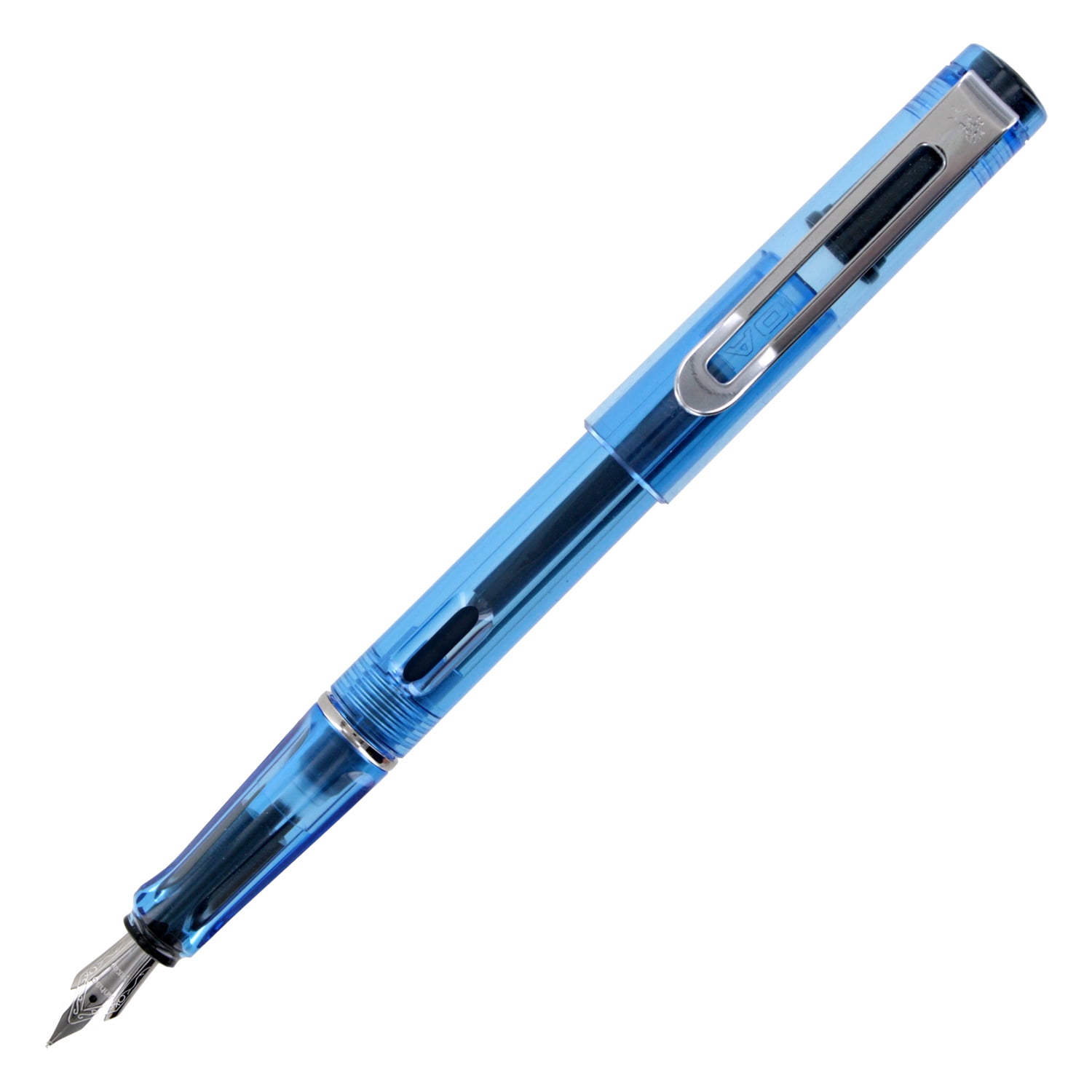 (2 pack) JinHao 599A Translucent Blue Medium Nib Plastic Fountain Pen