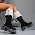 thumbnail image 5 of Women Over the Knee Boots Low Heel Winter Block Suede Thigh High Chunky OTK Long Comfort, 5 of 8