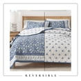 thumbnail image 5 of Floral Cotton Quilt Set - Lightweight, Soft, All-Season - 2-Piece Reversible Boho Bedding Set (Twin / Twin XL, Regal Garden - Blue), 5 of 6