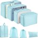 thumbnail image 1 of HAYAN8 pcs Packing Cubes Set, Travel Luggage Organizer Storage Bags Suitcase Packing Cases Including Updated Toiletry Bag, Laundry Bag & Shoes Bag (Sky Blue), 1 of 1