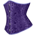 thumbnail image 5 of Odeerbi Medieval Boned Corset for Women 2024 Vintage Jacquard Shapewear Cinchers Waist Trainer Underbust Corset Belt Stomach Wrap Body Shaper Workout Girdle Purple, 5 of 6