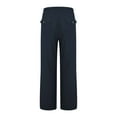 thumbnail image 3 of Jxximdong Pants for Women Womens Linen Beach Pants Casual Elastic High Waisted Wide Leg Loose Comfy Trousers With Pockets Blue S Trousers, 3 of 6