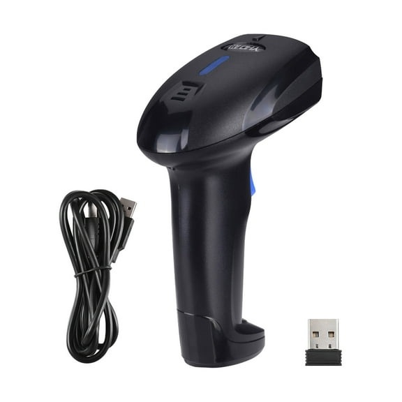 Moobody 2-in-1 2.4G Wireless Barcode Scanner & USB Wired Barcode Scanner Automatic Handheld 1D Bar Code Scanner Reader with Rechargeable Battery USB Receiver USB Cable for Computer Laptop
