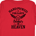 thumbnail image 4 of Inktastic Handpicked for Earth by My Sister in Heaven with Angel Wings Boys or Girls Long Sleeve Toddler T-Shirt, 4 of 5