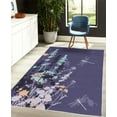 thumbnail image 4 of Dragonfly Decorative Rug, Nature Plants Grass with Wildflowers with Paintbrush Effects Print Art, Quality Carpet for Bedroom Dorm and Living Room, 6 Sizes, Dark Indigo, by Ambesonne, 4 of 4