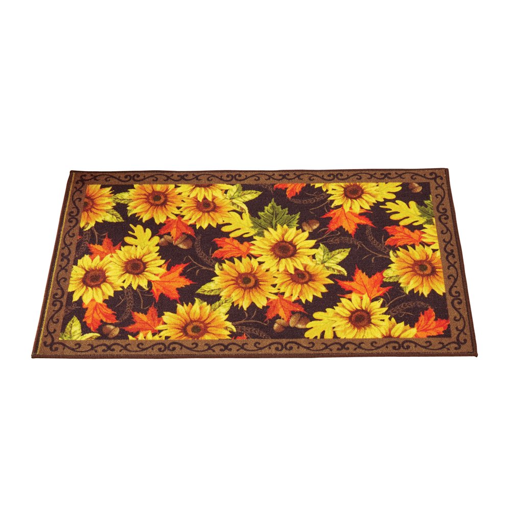 Collections Etc Sunflower Leaf Rug 27" X 45"