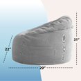 thumbnail image 5 of POD by Urban Shop Soft Plush Corduroy Bean Bag Chair with Pocket, Grey, 5 of 8