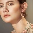 thumbnail image 3 of 14k Gold Plated Lightweight Teardrop Hoop Earrings for Women - High Polished Large Oval Pull Through Hoop Earrings, Statement Jewelry Gift for Women, 3 of 5