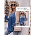 thumbnail image 6 of STARVNC Women Square Neck Long Sleeve Pleated Curved Hem Tunic Top, 6 of 7