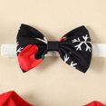 thumbnail image 5 of GYRATEDREAM Newborn Baby Girl My First Christmas Outfit Infant Ruffle Long Sleeve Xmas Elk Reindeer Santa Print Romper Bow Skirt Headband 3Pcs Set Toddler Holiday Clolthes Red for 0-18 Months, 5 of 8