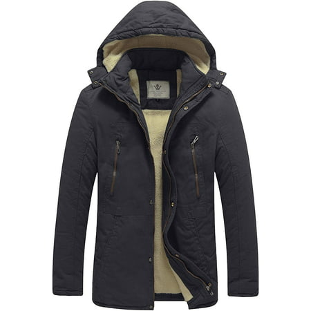 Men's Winter Washed Cotton Sherpa Lined Military Work Parka Hooded ...