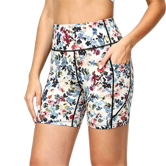 Women's High Waist Yoga Shorts Tummy Control Shapewear Workout Running Shorts Body Shaper Athletic Gym Fitness Bottoms L