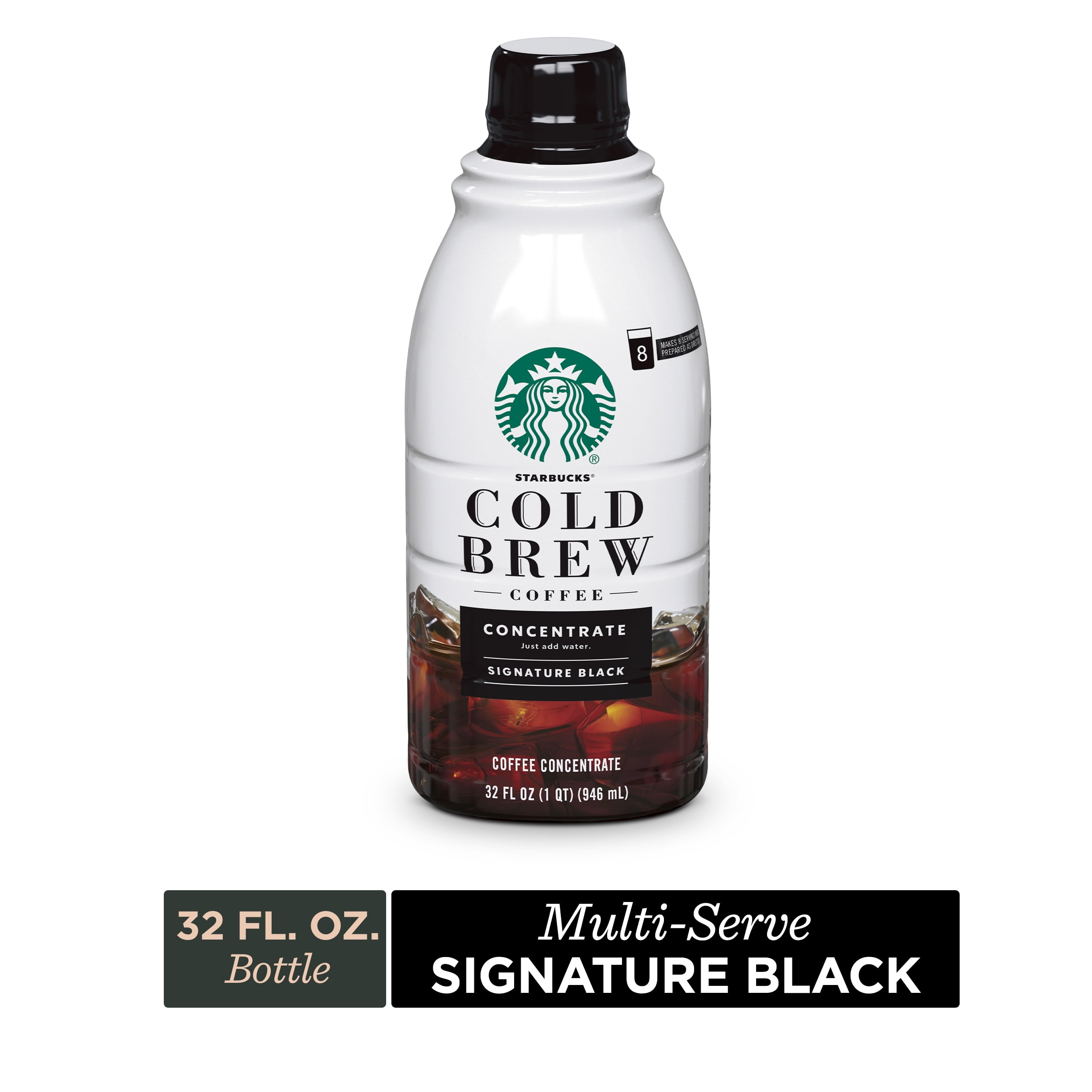 Starbucks Cold Brew Coffee, Signature Black, Multi-Serve Concentrate, 32 oz