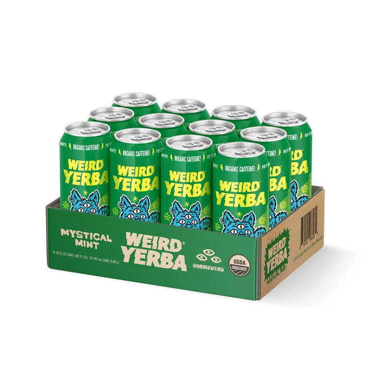 Drink Weird Organic Mystical Mint Yerba Mate – 16oz Cans, 160mg