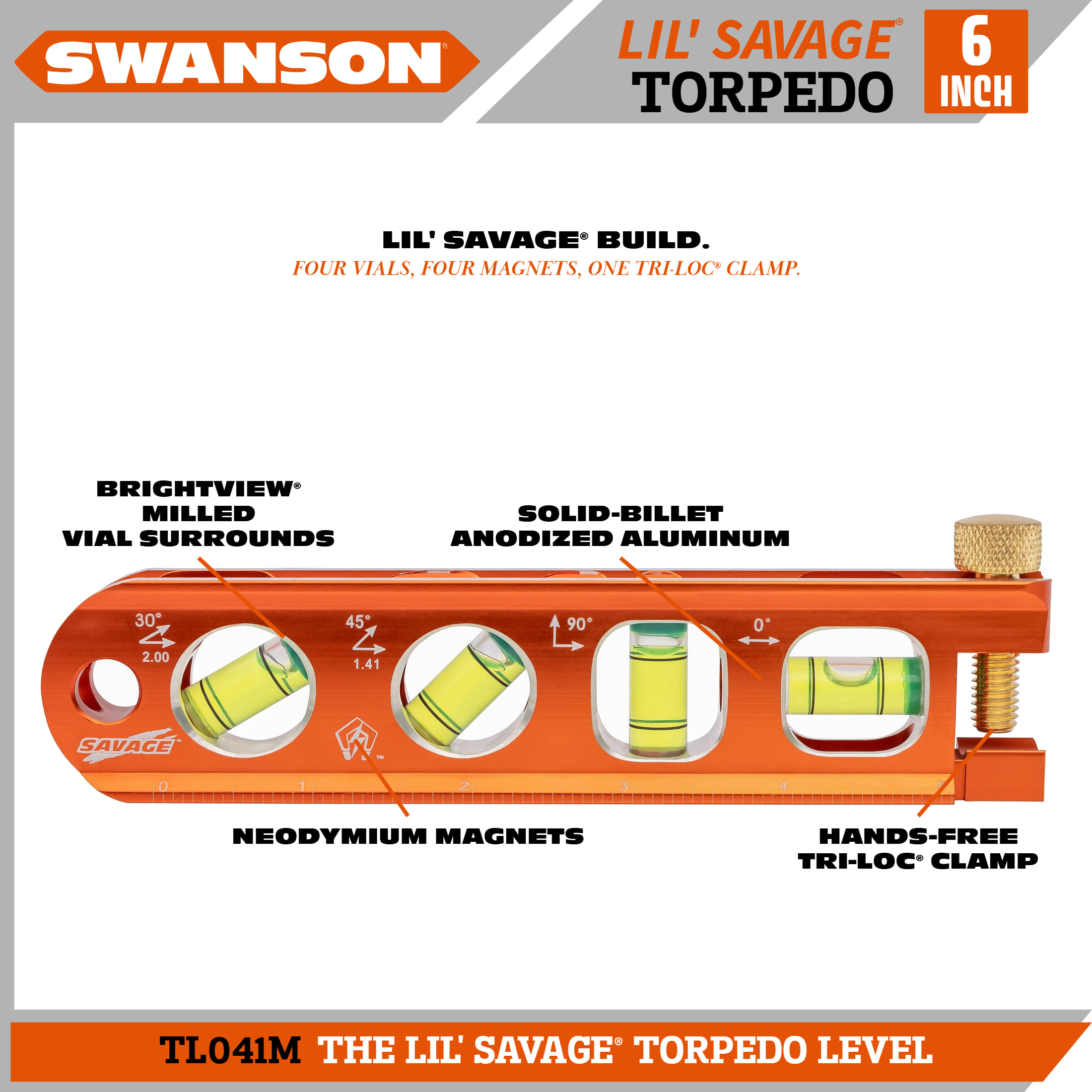 Swanson Savage 6" Torpedo Level with Magnet photo 3