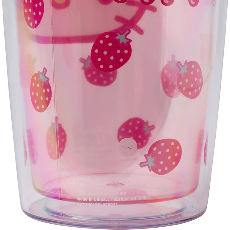 Dining, Hello Kitty 16oz Glass Cup Strawberry Sanrio Glass Cup