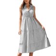 thumbnail image 1 of B91xZ Robe d'Invité de Mariage Robes d'Été Décontractées Col Carré Ourlet à Volants Robe Babydoll Courte, Gris S, 1 of 5