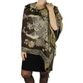 thumbnail image 6 of Floral Peacock Reversible Shimmer Layered Pashmina Wrap Shawl Scarf, 6 of 10