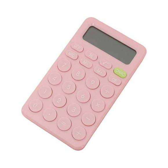 wolftale Children Calculator Portable Reusable Digital Screen Display Solid Color Replacement Financial Accounting Calculators Pink