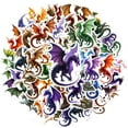 thumbnail image 2 of 35pcs-50pcs Colorful Dragon Stickers Fantasy Dragon PVC Dragon Stickers for Laptops Phone Guitar, 2 of 9
