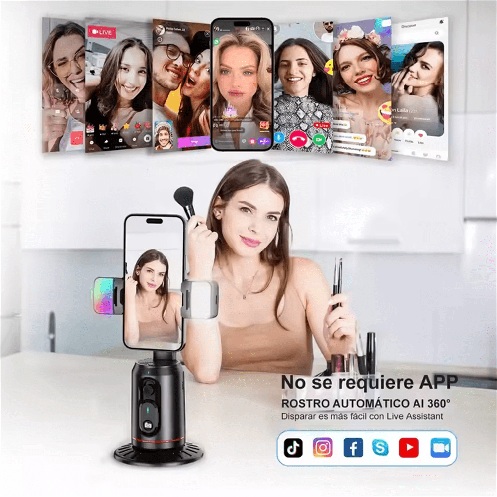 FANGTUOS IQ02 gimbal stabilizer tripod selfie stick with light for face tracking, equipped with Bluetooth remote control