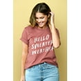 thumbnail image 2 of Hello Sweater Weather Women's Fashion Relaxed T-Shirt Tee Heather Rouge Large, 2 of 3