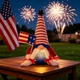thumbnail image 5 of erdimoy 4th of July Patriotic Light-Up Gnome Figurine, 10.5" LED Knit Plush Gnome with American Flag (2 Styles), 5 of 6