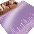 thumbnail image 2 of Purple Area Rug 5x8 FT, Non Slip Bedroom Throw Carpet, Modern Minimalist Silver Gradient Texture Art Washable Soft Floor Carpet Non-Shedding Rug for Living Room Nursery Dorm Office, 2 of 9