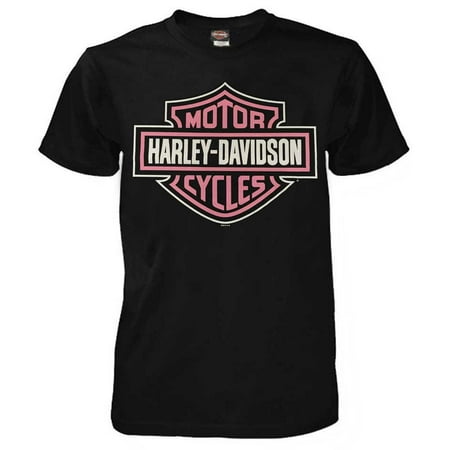 Harley-Davidson Men's Pink Bar & Shield Short Sleeve T-Shirt, Black 5L33-D272, Harley
