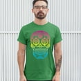 thumbnail image 3 of Tee Hunt Sugar Skull Calavera Diamond Eyes T-Shirt Day of The Dead Men's Novelty Shirt, Green, 3X-Large, 3 of 5