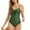 Green, variant on Womens One-Piece Swimsuit with Front Tie Accent & Waist-Cinching Design, Elasticated Form-Fitting Swimwear Bathing Suit Green M