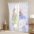 thumbnail image 3 of Castle Fairy Kids Children Teens Dreamy Princess Black Out Curtains,Cute Stars Print Curtains Pack of 2 (42x63 Each),Cartoon Animal Rabbit Bedroom Curtains,Breathable Home Decor, 3 of 6