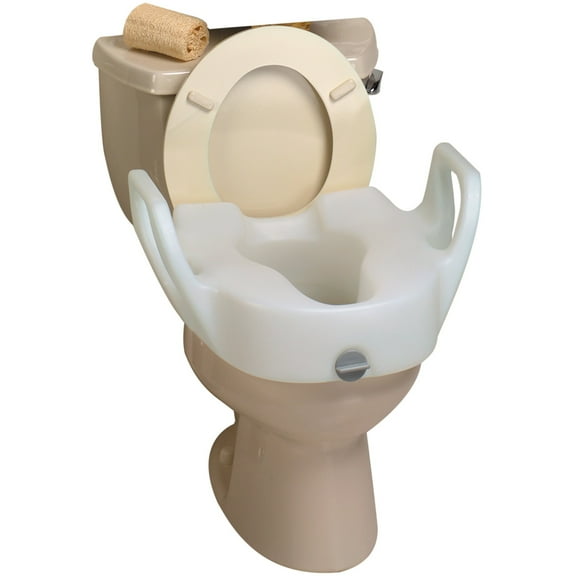 Elevated Toilet Seat with Armswith Lock-on Bracket