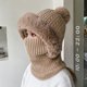 thumbnail image 1 of Gorro De Punto 4 En 1 Con Forro De Piel Sintética, Gorro De Invierno Con Protección Térmica, Orejeras, Mascarilla Y Braga Para El Cuello Para Clima Frío, Beige, 55-61cm (1 Unidad) Rkxzt, 1 of 9