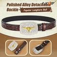 thumbnail image 5 of SUOSDEY Kid Western Leather Belts for Boys Girls,Toddler Youth Longhorn Bull Buckle Belt for Jeans Christmas Gifts, 5 of 8