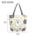 thumbnail image 5 of FORMRS Womens Canvas Tote Bag with Zipper Inner Pocket Shoulder Handbag, Halloween Black Pumpkins, 5 of 7