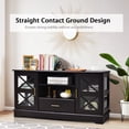 thumbnail image 4 of Costway Glass Door TV Stand Entertainment Center w/ Drawer Storage Shelves Brown, 4 of 10