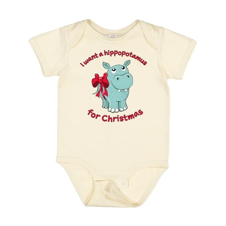 

Inktastic I Want a Hippopotamus for Christmas Gift Baby Boy or Baby Girl Bodysuit