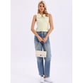 thumbnail image 4 of DARING DIVA Women's Button-Down Peter Pan Collar Tank Tops XS Apricot, 4 of 6